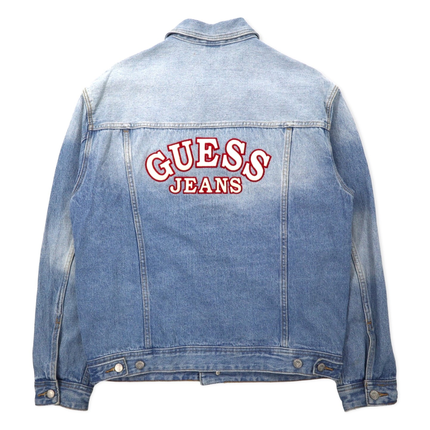 GUESS JEANS オーバーサイズド デニムジャケット Gジャン M ブルー コットン バックロゴ刺繍 OVERSIZED DENIM JACKET M73XN1R21B5