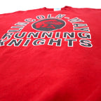 DISCUS ATHLETIC USA made 90s printed sweatshirt L red cotton double sided print LINCOLN WAY
