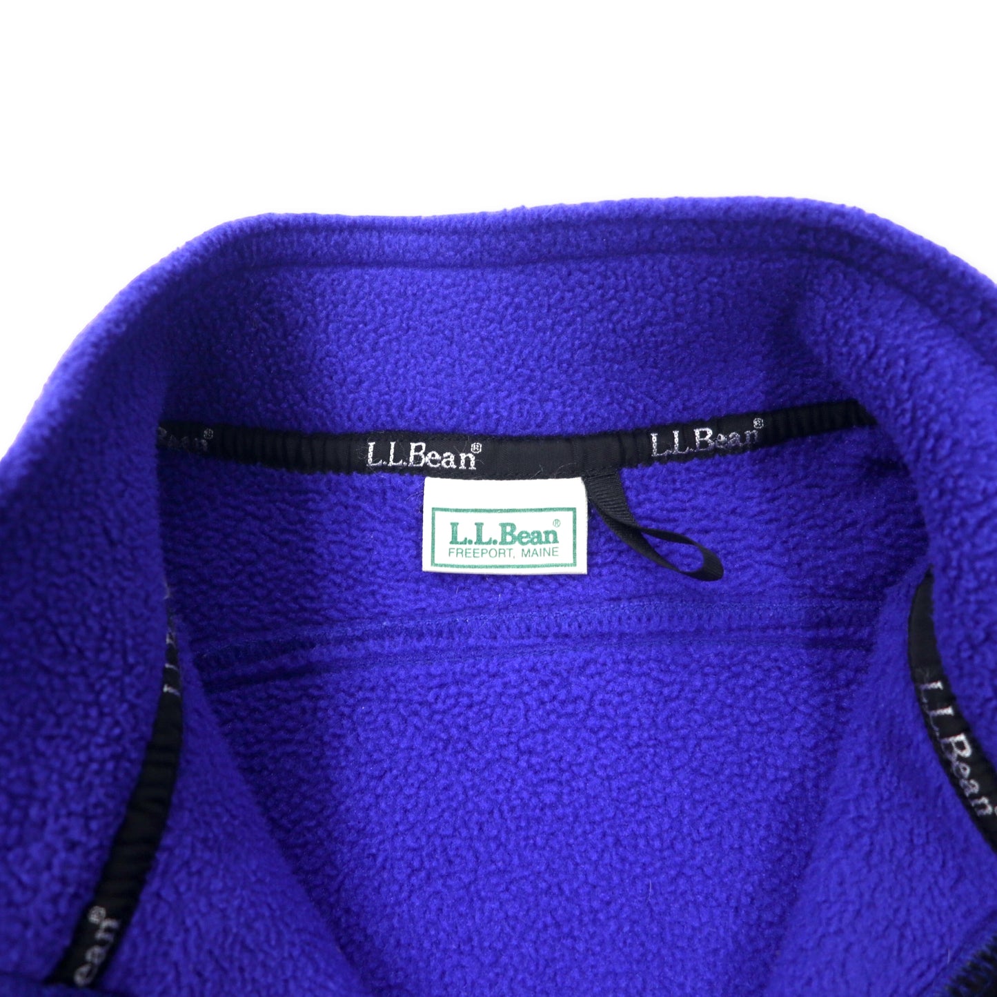 L.L.Bean フルジップ フリースジャケット L ブルー ポリエステル ドローコード ワンポイントロゴ刺繍
