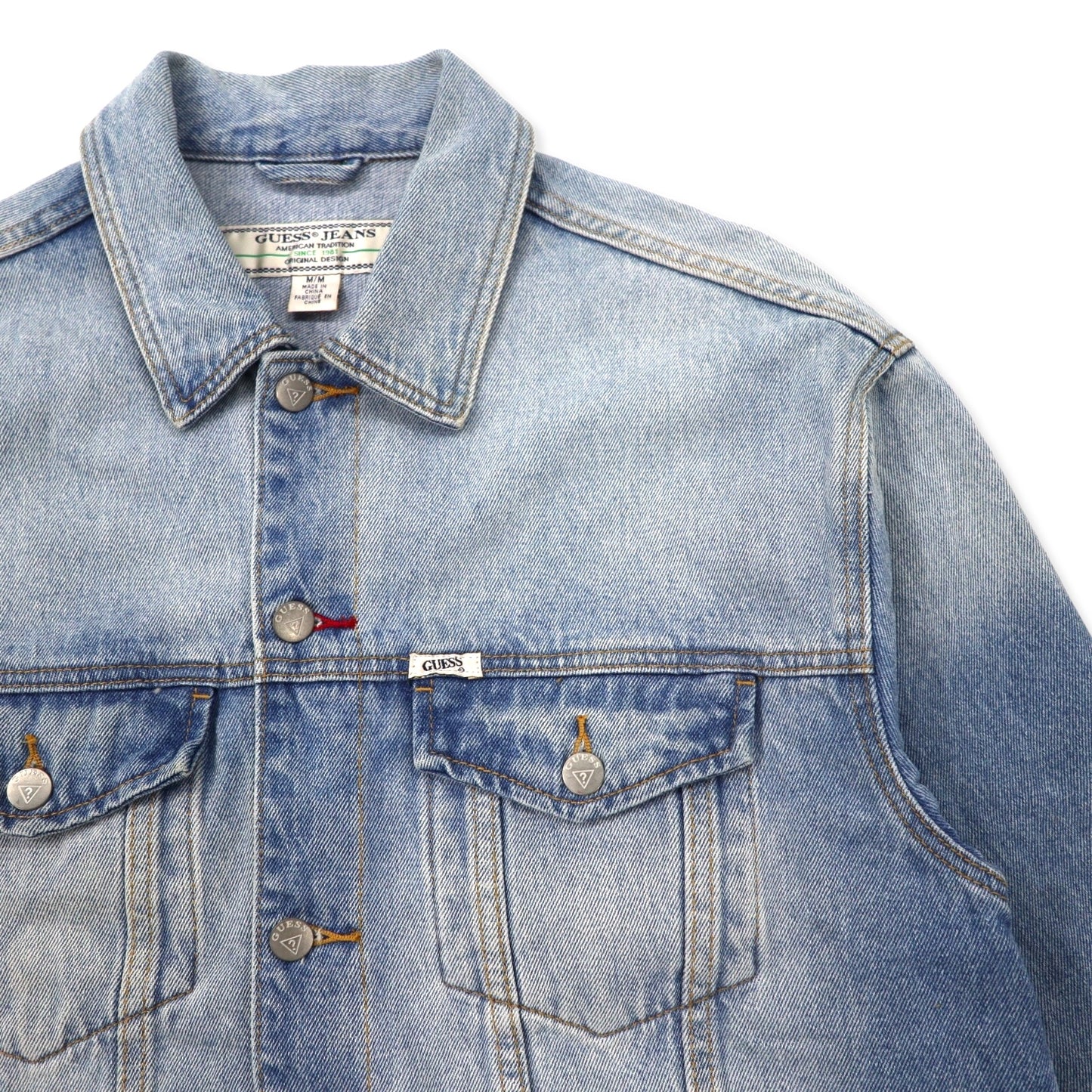 GUESS JEANS オーバーサイズド デニムジャケット Gジャン M ブルー コットン バックロゴ刺繍 OVERSIZED DENIM JACKET M73XN1R21B5