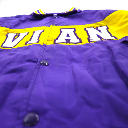 90s USA Vintage Sport Jacket, Made in the USA, Purple Ribbed Nylon Jacket, Size L, Shaffer NFL VIAN