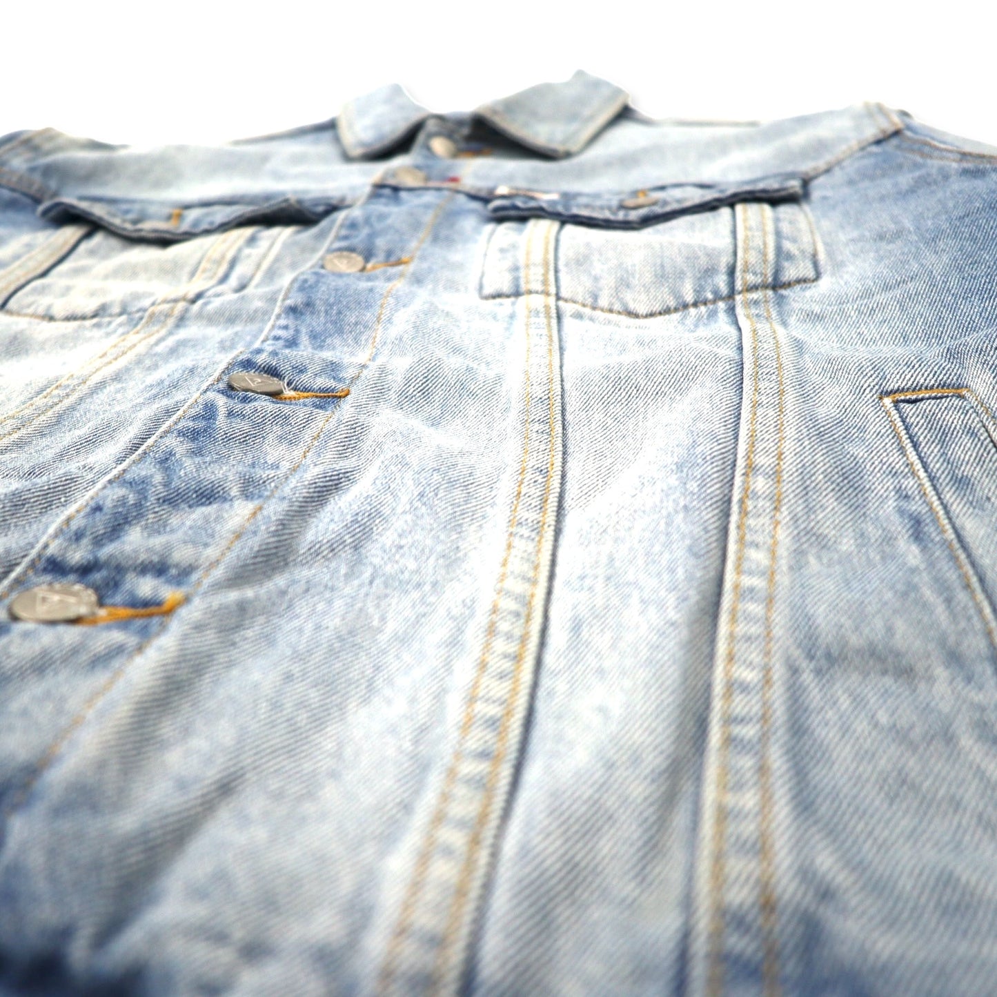 GUESS JEANS オーバーサイズド デニムジャケット Gジャン M ブルー コットン バックロゴ刺繍 OVERSIZED DENIM JACKET M73XN1R21B5