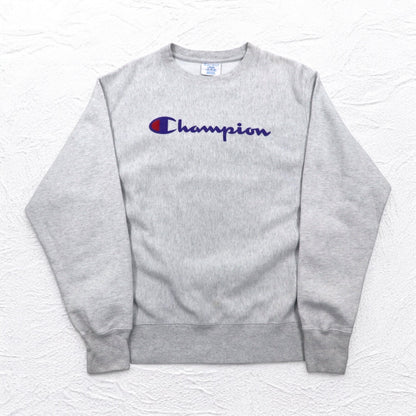 Champion リバースウィーブ REVERSE WEAVE スウェット 2XL グレー 染み込みプリント 青単タグ 復刻 エルサルバドル製