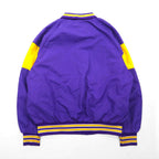90s USA Vintage Sport Jacket, Made in the USA, Purple Ribbed Nylon Jacket, Size L, Shaffer NFL VIAN