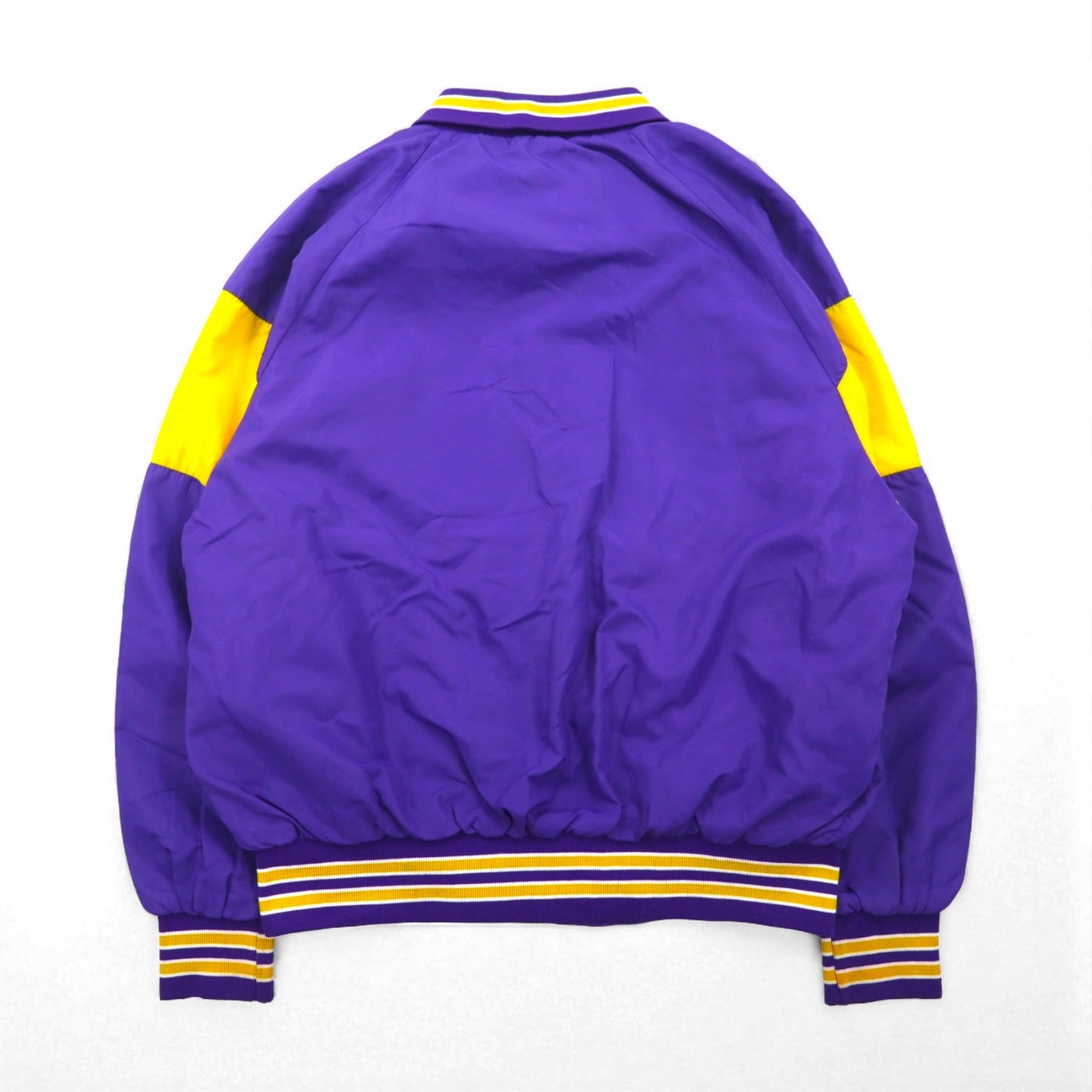 90s USA Vintage Sport Jacket, Made in the USA, Purple Ribbed Nylon Jacket, Size L, Shaffer NFL VIAN