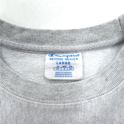 Champion リバースウィーブ REVERSE WEAVE スウェット 2XL グレー 染み込みプリント 青単タグ 復刻 エルサルバドル製