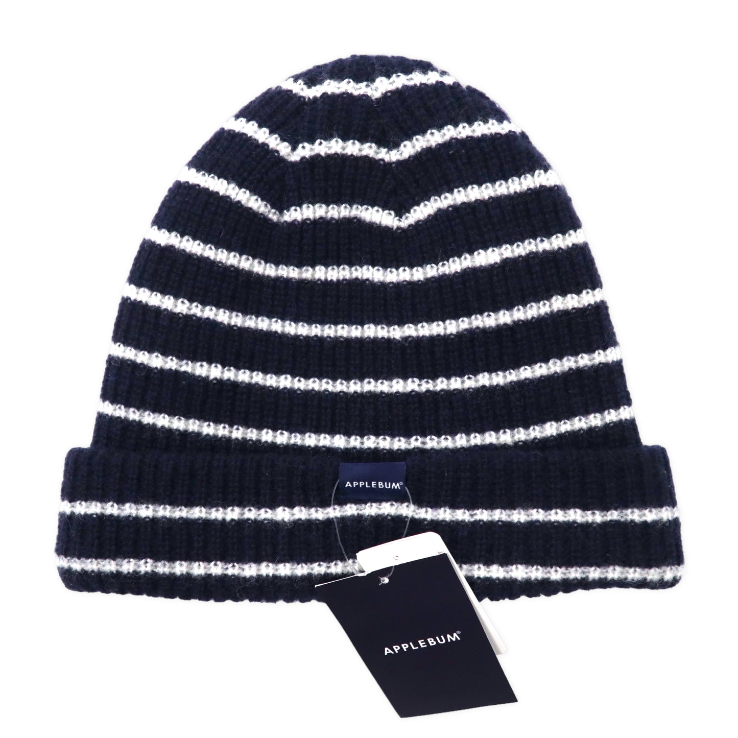 APPLEBUM リバーシブル ニット帽 ビーニー FREE ネイビー ボーダー Reversible Knit Cap 未使用品