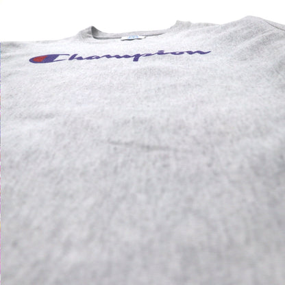 Champion リバースウィーブ REVERSE WEAVE スウェット 2XL グレー 染み込みプリント 青単タグ 復刻 エルサルバドル製
