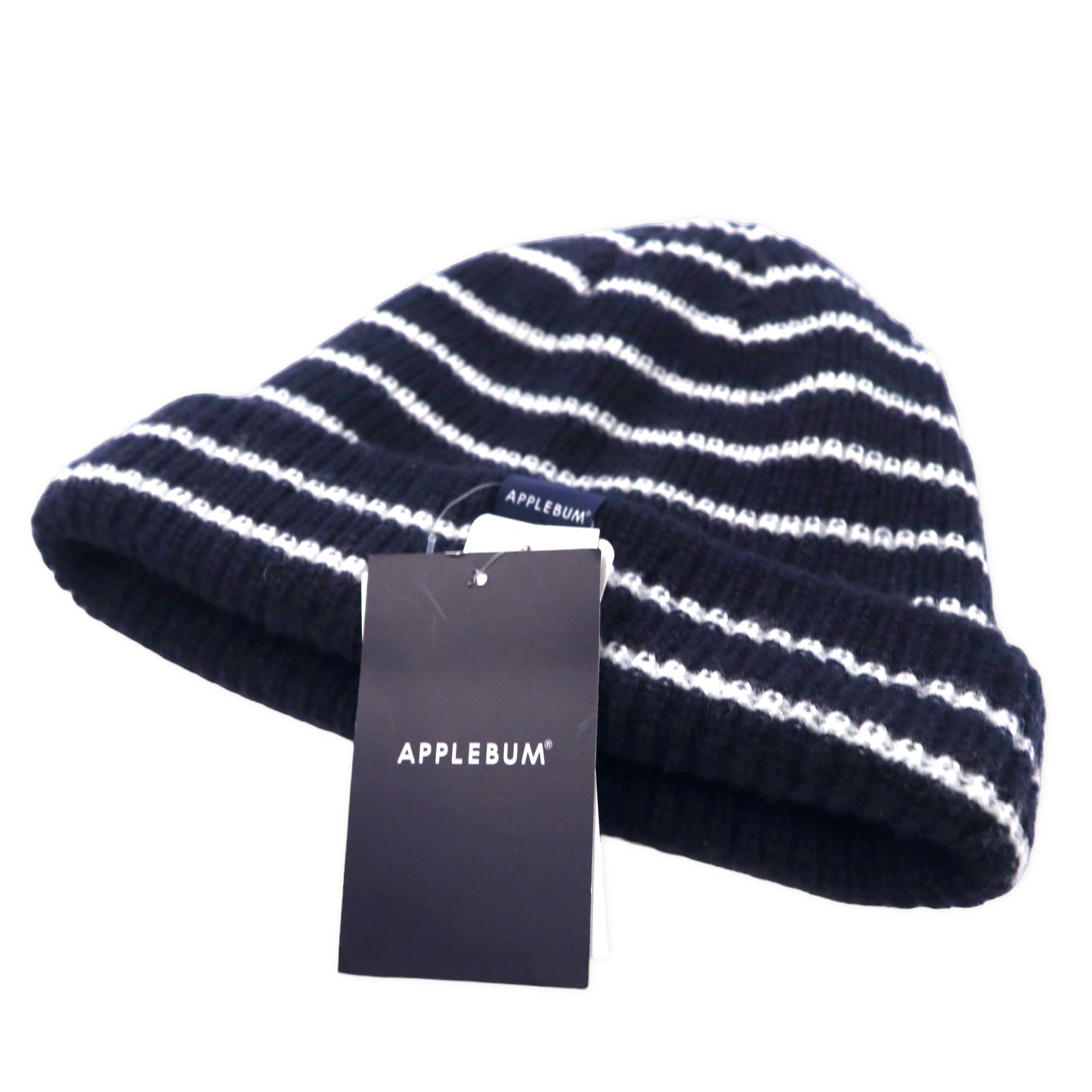 APPLEBUM リバーシブル ニット帽 ビーニー FREE ネイビー ボーダー Reversible Knit Cap 未使用品