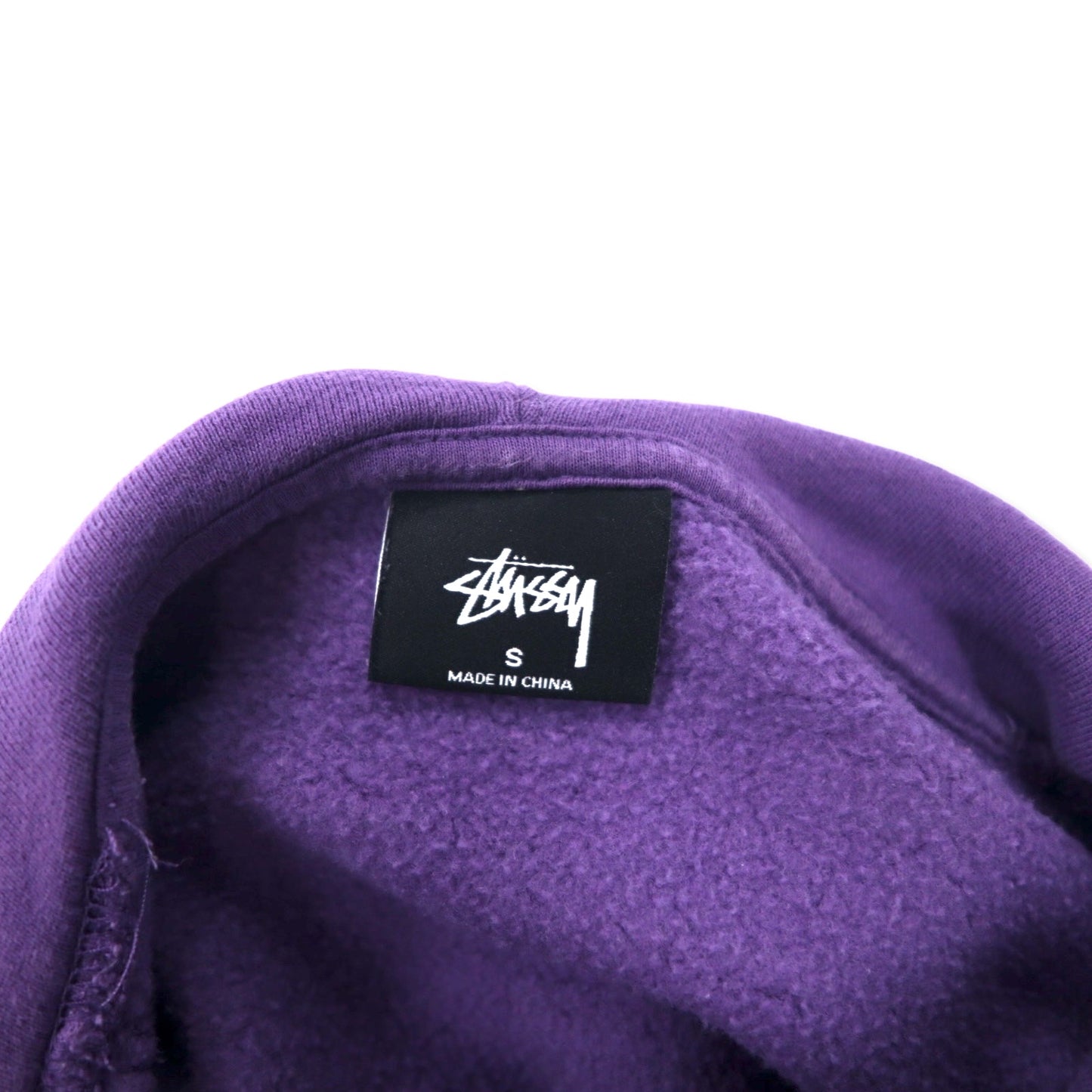 stussy ストックロゴ 刺繍 プルオーバーパーカー フーディー S パープル コットン STOCK LOGO HOODIE 118366