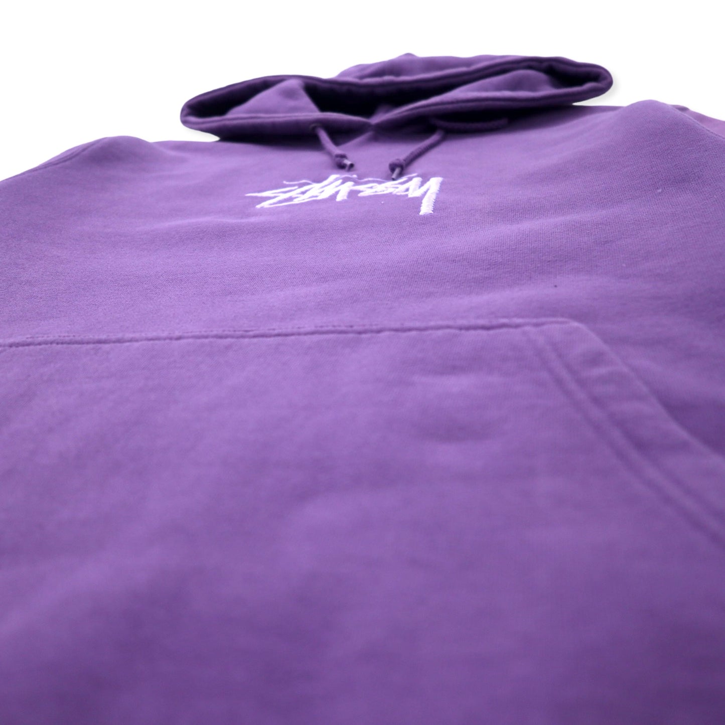 stussy ストックロゴ 刺繍 プルオーバーパーカー フーディー S パープル コットン STOCK LOGO HOODIE 118366