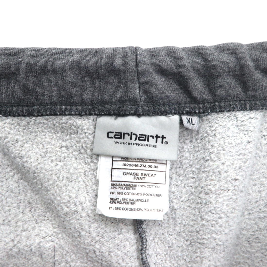 Carhartt WIP Chase Sweat Pant, XL, Gray, 1023646, Made in Bulgaria