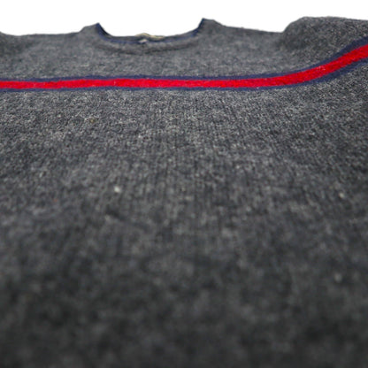 Eddie Bauer 90年代 USA製 Vネック ニット セーター L グレー ウール ラインデザイン