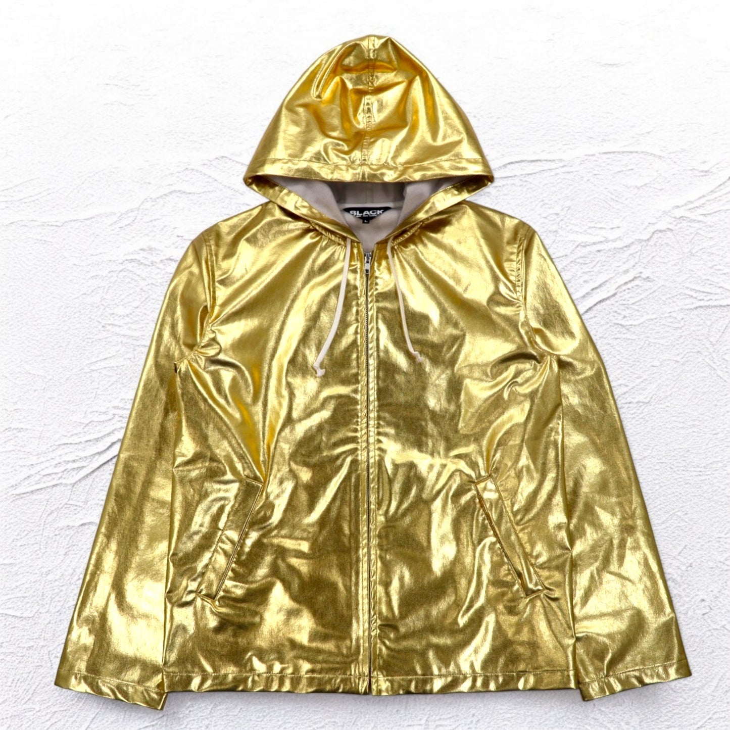 BLACK comme des GARCONS ジップパーカー L メタリック ゴールド AD2018 日本製
