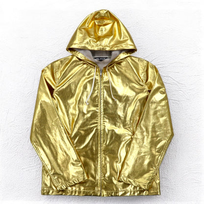 BLACK comme des GARCONS ジップパーカー L メタリック ゴールド AD2018 日本製