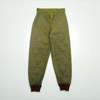 90s Vintage Army Pants, Czechoslovakian Army M85 Quilted Liner Pants, Size S, Padded, Onion Quilted, Ribbed Hems, Military, Former Eastern European Army, OZKN