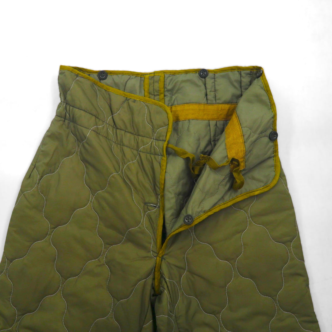 90s Vintage Army Pants, Czechoslovakian Army M85 Quilted Liner Pants, Size S, Padded, Onion Quilted, Ribbed Hems, Military, Former Eastern European Army, OZKN