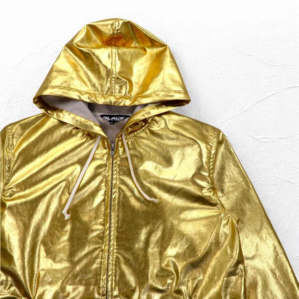BLACK comme des GARCONS Zip Hoodie L Metallic Gold AD2018 Made in Japan