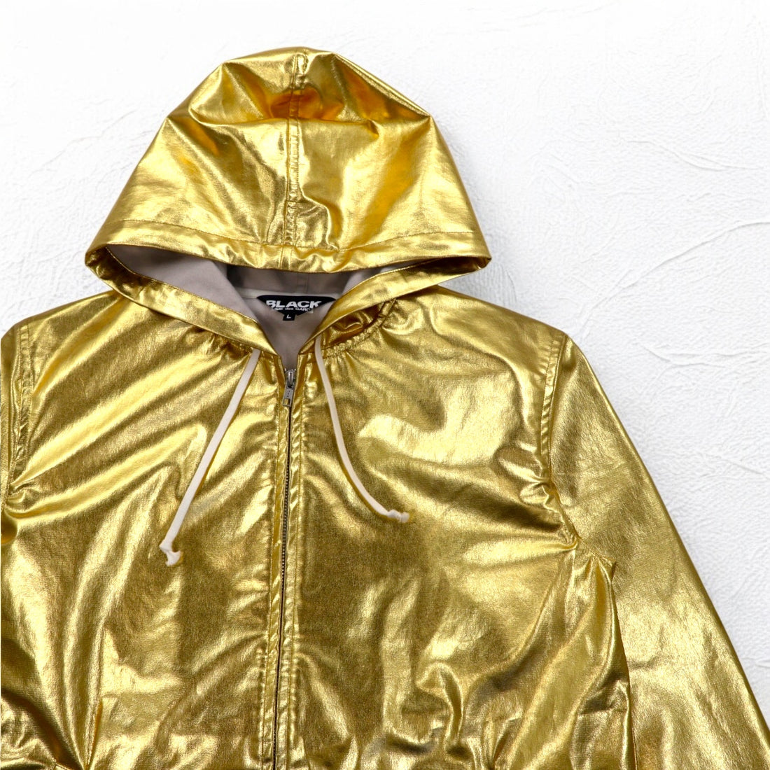 BLACK comme des GARCONS Zip Hoodie L Metallic Gold AD2018 Made in Japan