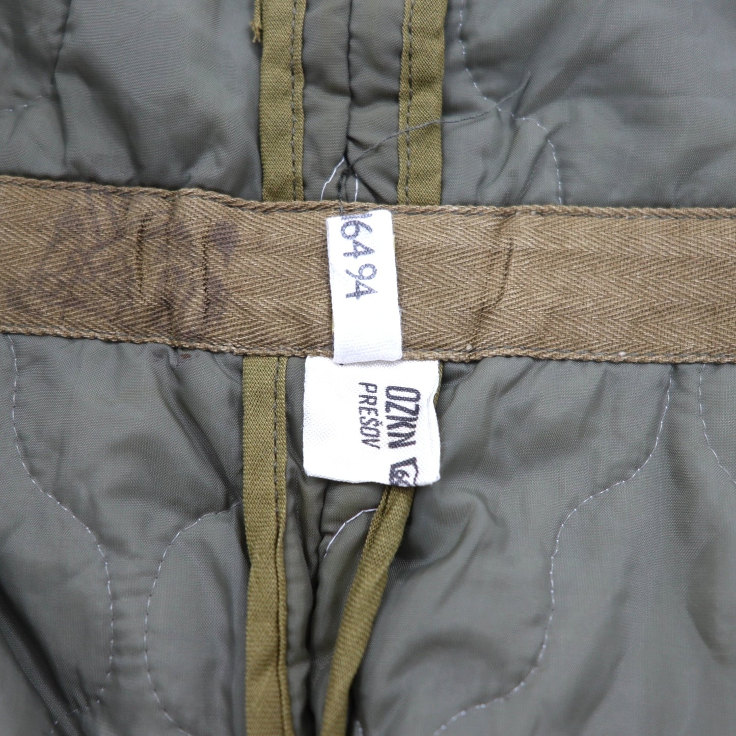 90s Vintage Army Pants 90年代 チェコスロバキア軍 M85 キルティング ライナーパンツ S 中綿 オニオンキルト 裾リブ ミリタリー 旧東欧軍 OZKN