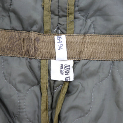 90s Vintage Army Pants 90年代 チェコスロバキア軍 M85 キルティング ライナーパンツ S 中綿 オニオンキルト 裾リブ ミリタリー 旧東欧軍 OZKN