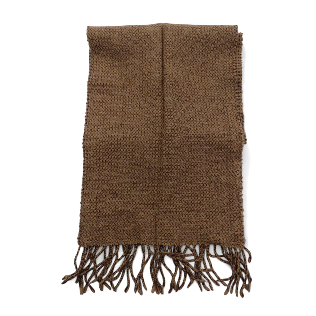 TAKEO KIKUCHI Italian virgin wool fringe scarf, brown