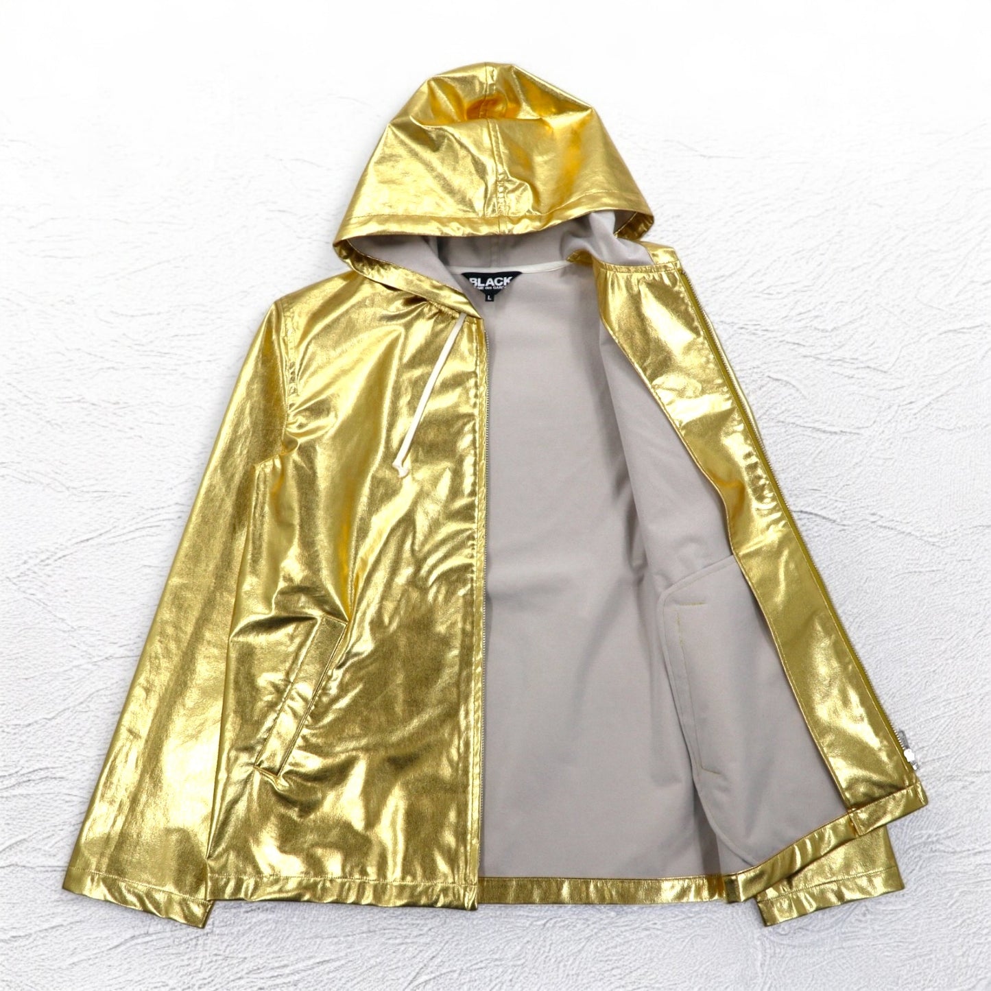 BLACK comme des GARCONS ジップパーカー L メタリック ゴールド AD2018 日本製