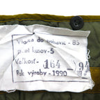 90s Vintage Army Pants, Czechoslovakian Army M85 Quilted Liner Pants, Size S, Padded, Onion Quilted, Ribbed Hems, Military, Former Eastern European Army, OZKN