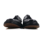 FLORSHEIM 1970s Made in USA Imperial Quality Full Brogue Wingtip Country Shoes, Size 27.5cm, Black Embossed Leather with Medallion Detail, 646646