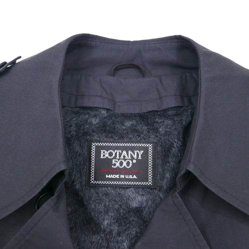 BOTANY500 80年代 USA製 ダブル トレンチコート XL ブラック ベルト付 ライナー着脱 エポレット