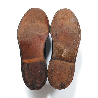 FLORSHEIM 70年代 USA製 Imperial Quality フルブローグ ウイングチップ カントリーシューズ 27.5cm ブラック 型押し レザー メダリオン 646646