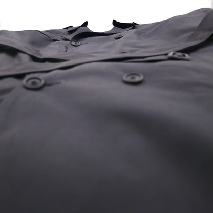 BOTANY500 1980s USA-Made Double-Breasted Trench Coat, XL, Black, with Belt and Detachable Liner and Epaulettes