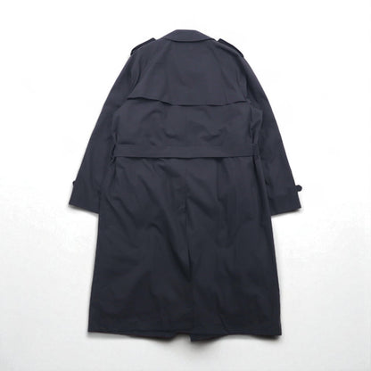 BOTANY500 1980s USA-Made Double-Breasted Trench Coat, XL, Black, with Belt and Detachable Liner and Epaulettes