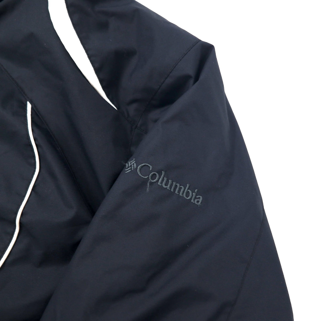 Columbia 3WAY Mountain Parka Fleece Jacket M Black Nylon Waterproof Zip-in-Zip INTERCHANGE Detachable Liner Detachable Hood Drawcord XL7654