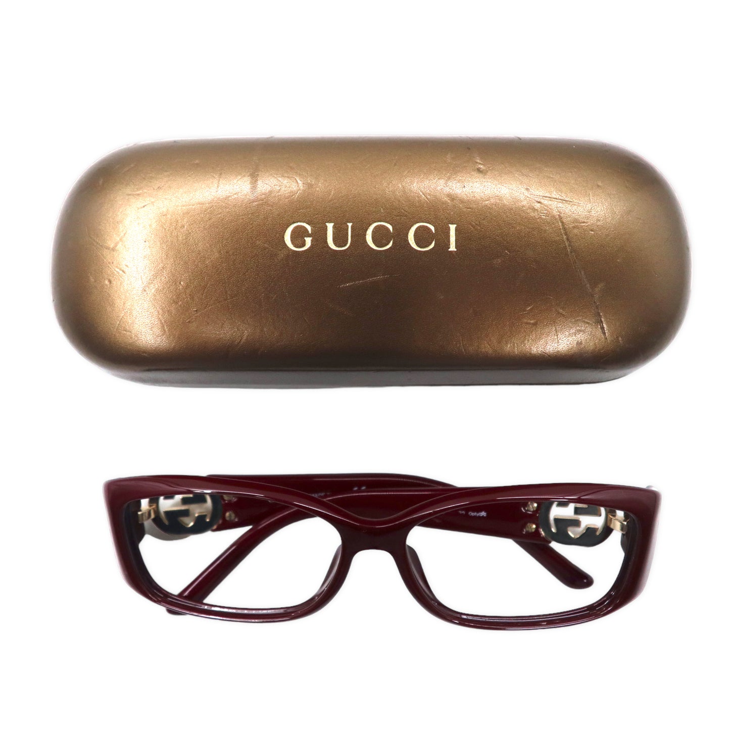 GUCCI インターロッキング 伊達メガネ レッド GG3598 イタリア製