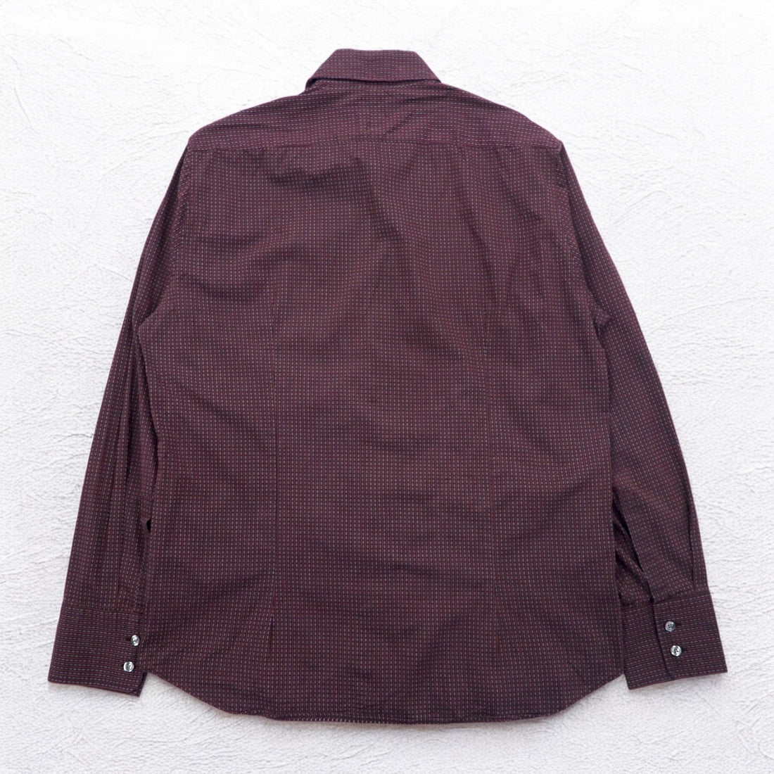 HUGO BOSS dress shirt L bordeaux cotton small pattern