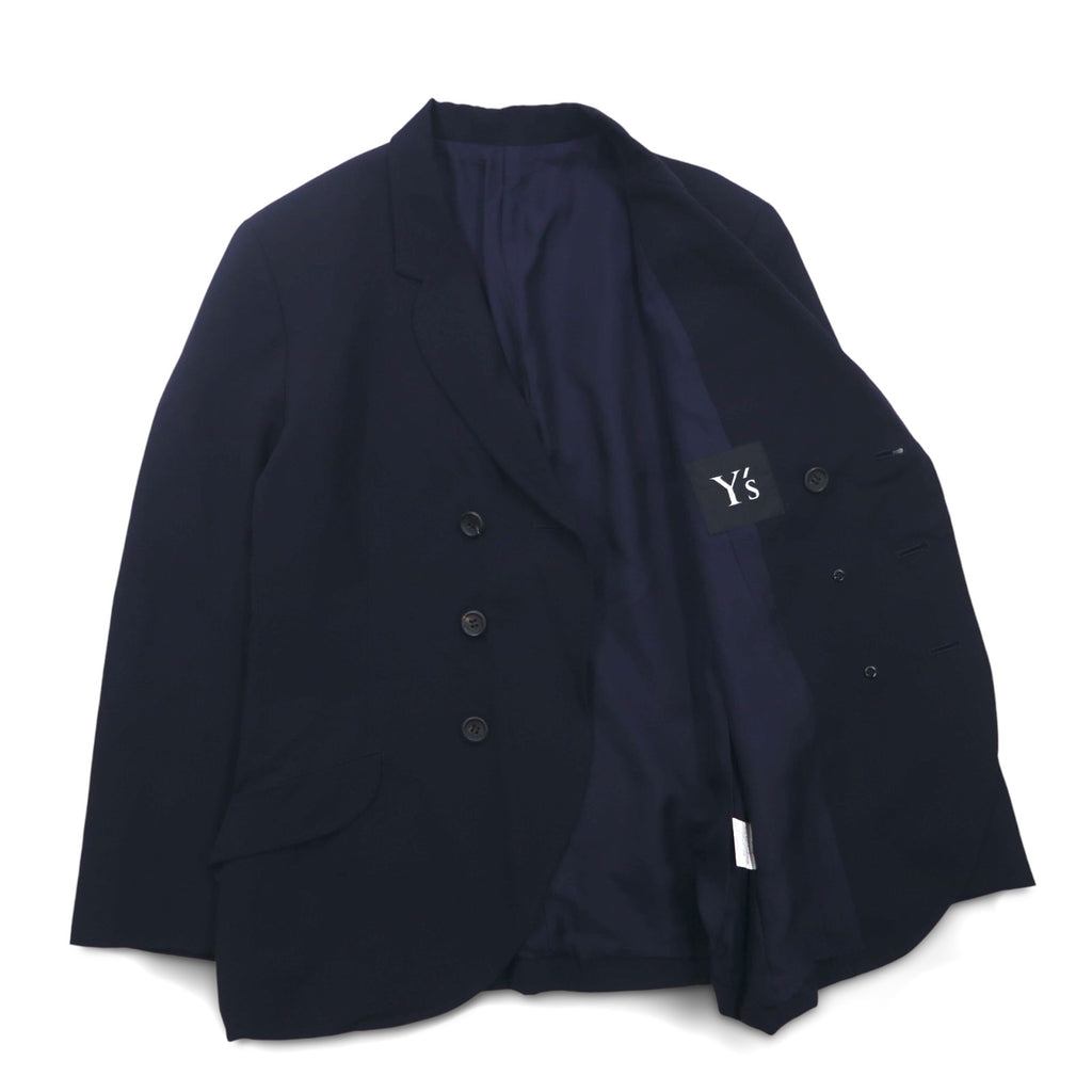 Y's 90s Double-breasted Tailored Jacket Blazer Navy Blazer S Navy Gabardine YT-J06_100 Made in Japan