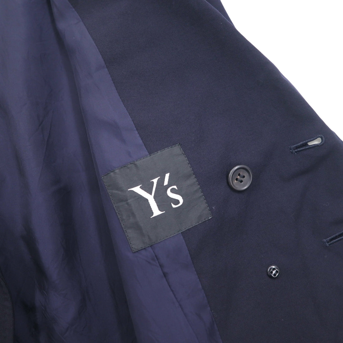 Y's 90s Double-breasted Tailored Jacket Blazer Navy Blazer S Navy Gabardine YT-J06_100 Made in Japan