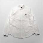 Ralph Lauren Polo Bear Oxford Button-Down Shirt, Size L, White Cotton, Embroidered