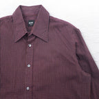 HUGO BOSS dress shirt L bordeaux cotton small pattern