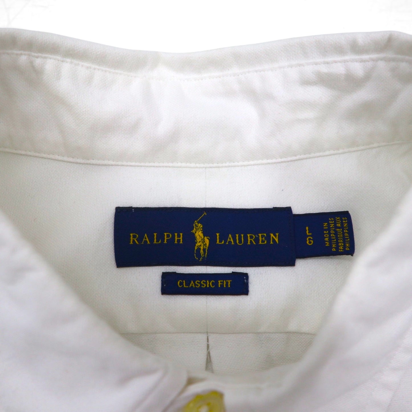 Ralph Lauren ポロベア オックスフォード ボタンダウン シャツ L ホワイト コットン 刺繍 ワンポイント