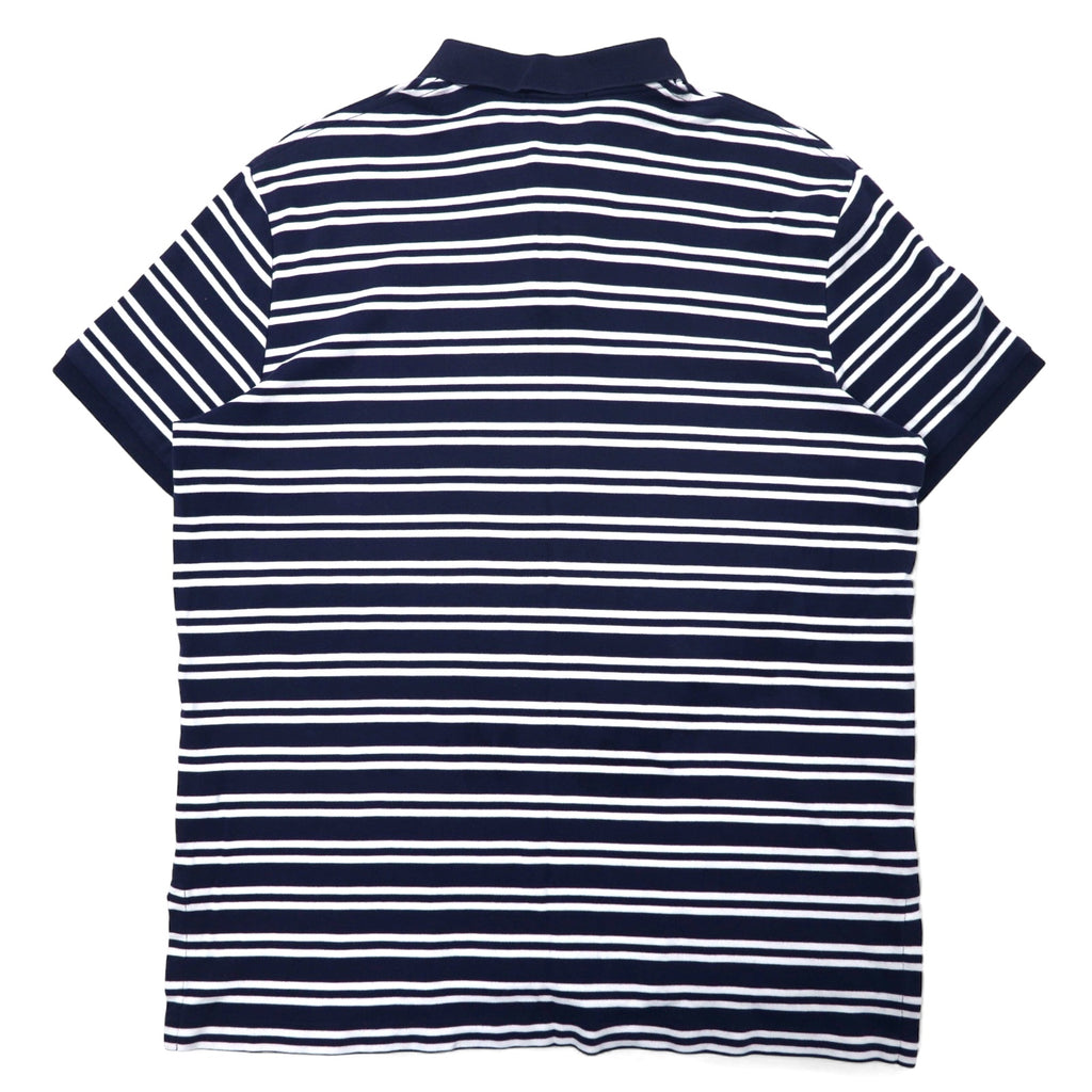 POLO RALPH LAUREN Striped Polo Shirt XL Navy White Cotton Small Pony Embroidery