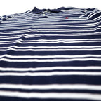 POLO RALPH LAUREN Striped Polo Shirt XL Navy White Cotton Small Pony Embroidery