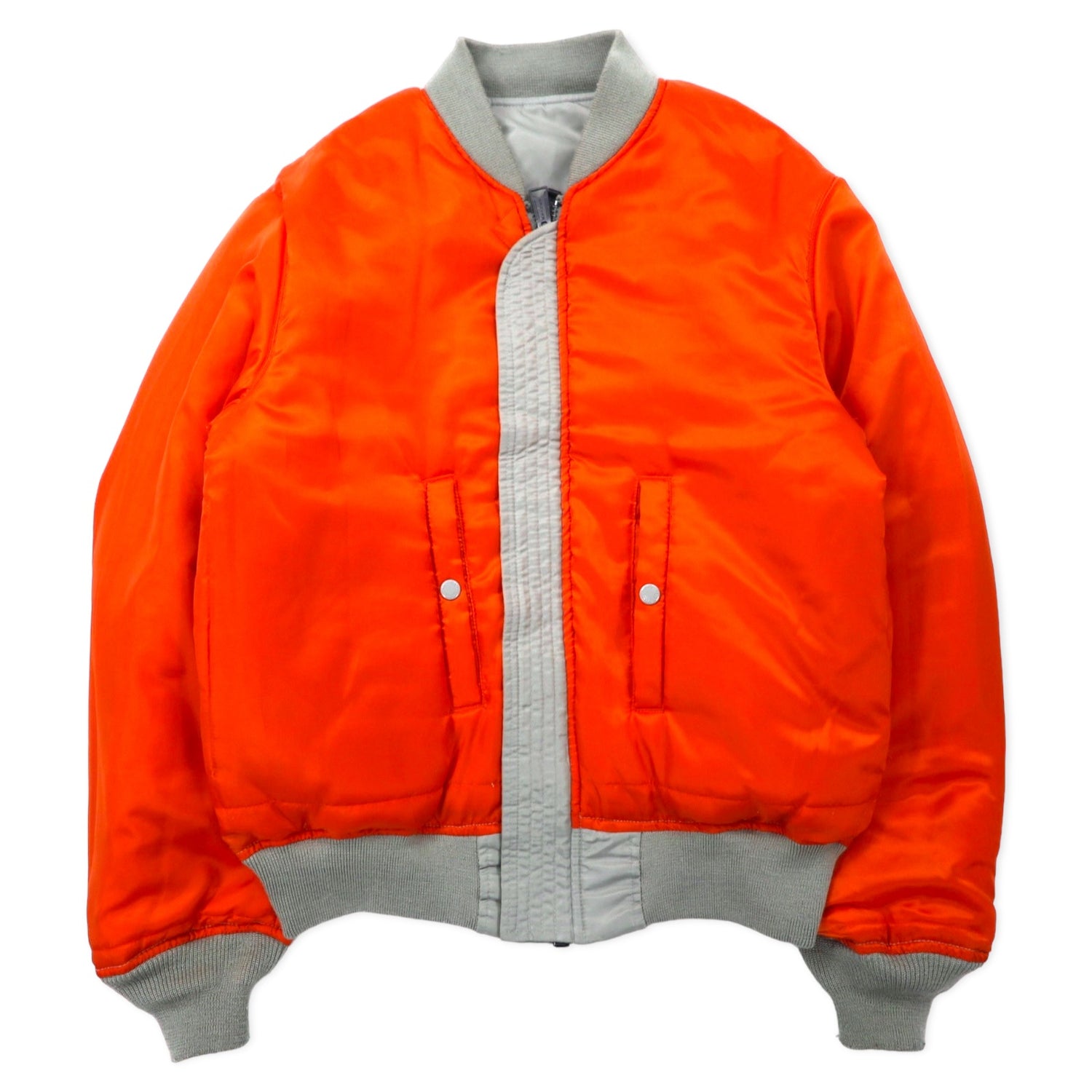 AVIREX Reversible MA-1 Flight Jacket L Gray Orange Nylon 