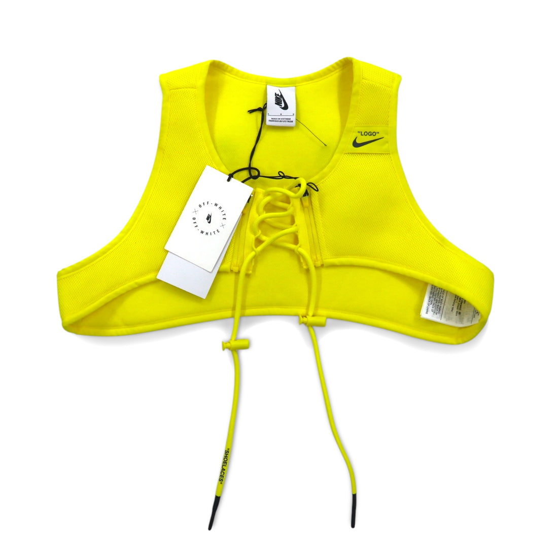 OFF-WHITE × NIKE ユーティリティーベスト L イエロー ポリエステル メッシュ BV8054-731 未使用品