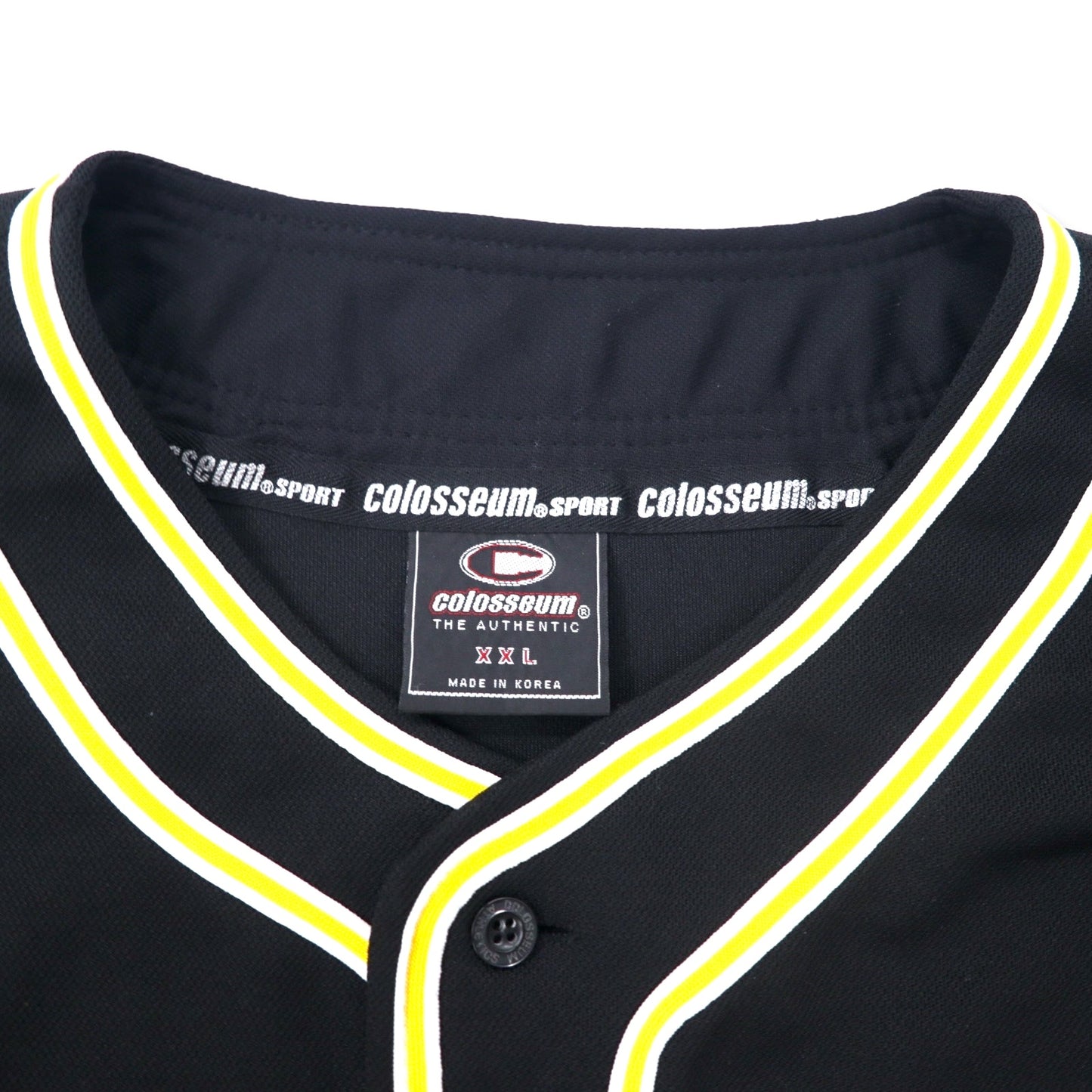 colosseum SPORT 90年代 ベースボールシャツ XXL ブラック ポリエステル NEW YORK ビッグサイズ