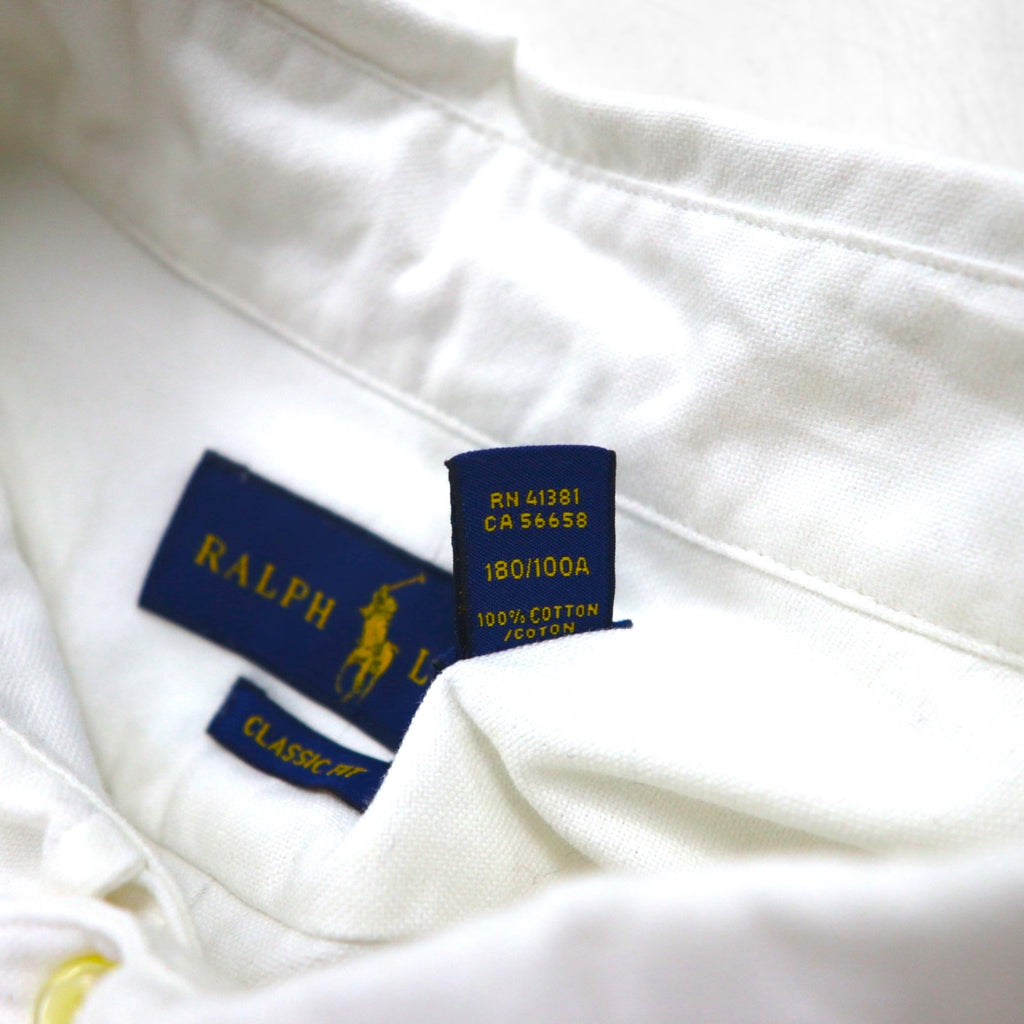 Ralph Lauren Polo Bear Oxford Button-Down Shirt, Size L, White Cotton, Embroidered