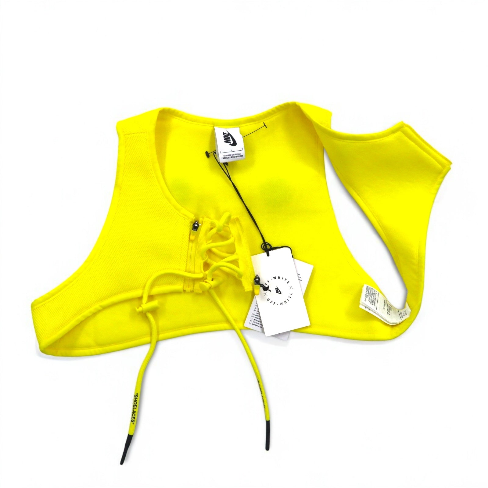 OFF-WHITE x NIKE Utility Vest L Yellow Polyester Mesh BV8054-731 Unused