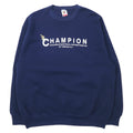 日本然リトテ-古着オンライン-FRUIT OF THE LOOM USA製 90年代 プリント スウェット XL ネイビー コットン 裏起毛 CHAMPION ビッグサイズ-FRUIT OF THE LOOM USA Made 90's Print Sweatshirt XL Navy Cotton brushed lining CHAMPION Big Size