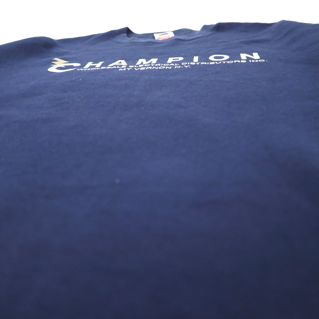 FRUIT OF THE LOOM USA made 90s print sweatshirt XL navy cotton fleece lining CHAMPION big size